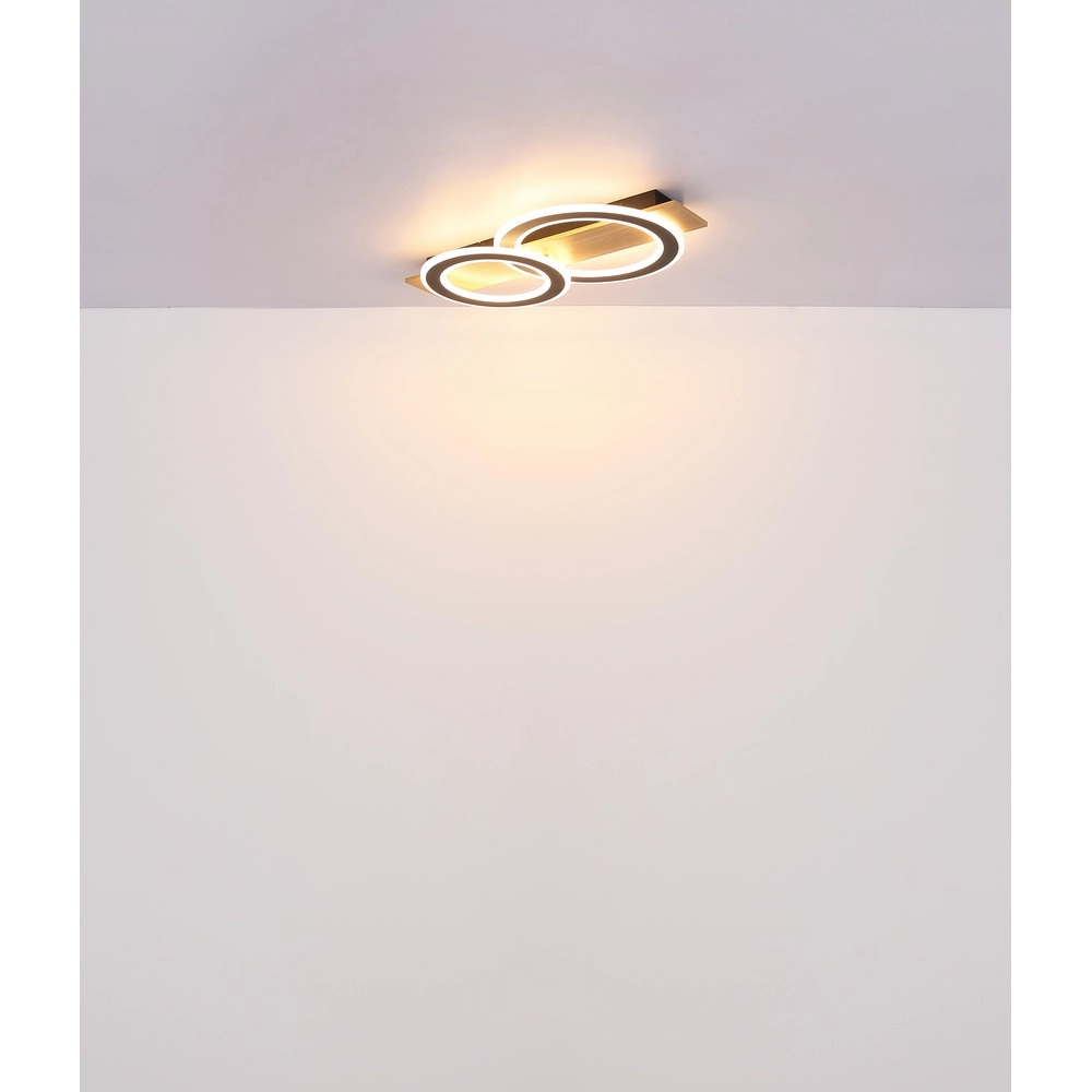 Design plafondlamp Jayden zwart met hout 3 ringen Globo 9007371468409