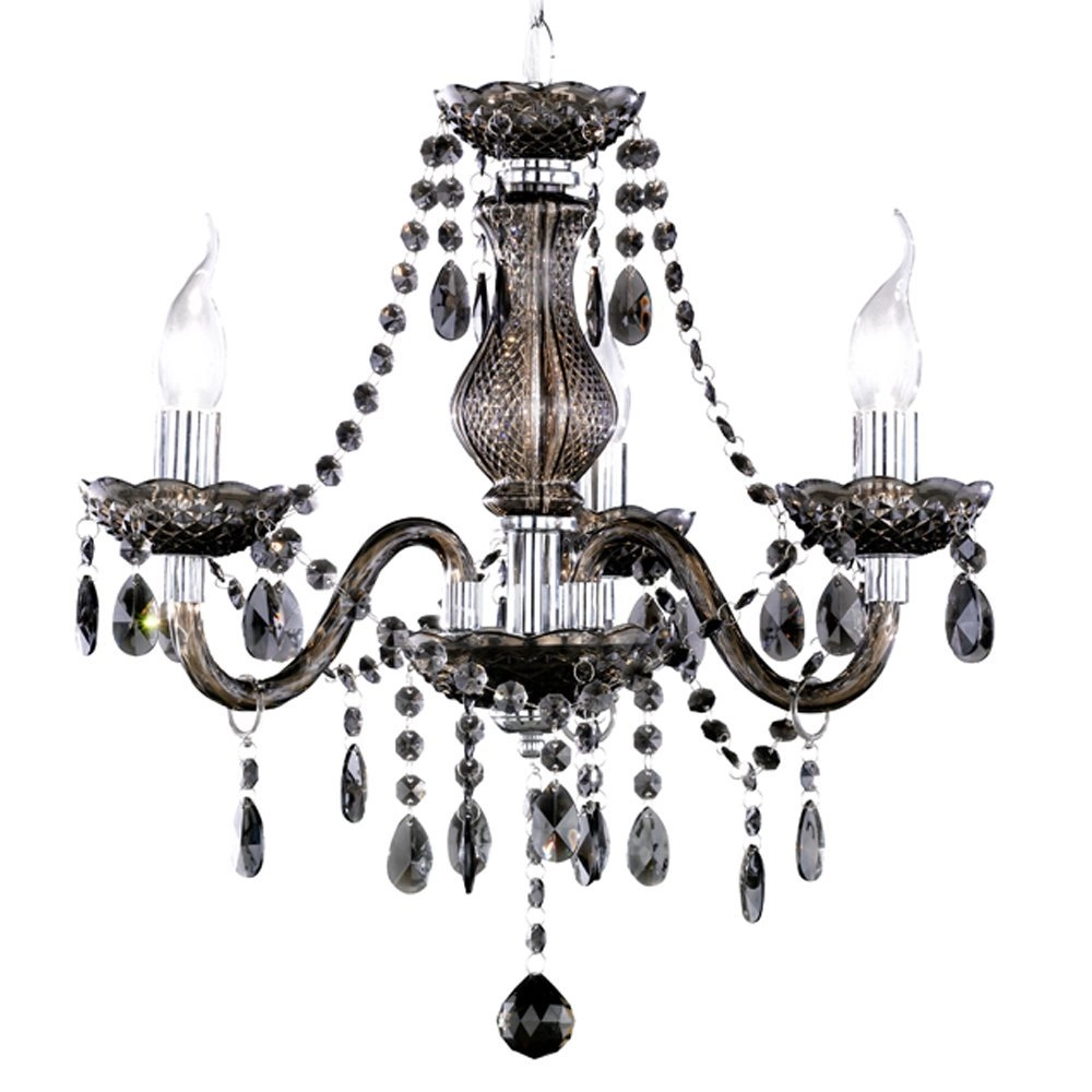 Lamp Luster Crystal 40cm 3-lichts zwart transparant Trio 4017807223828