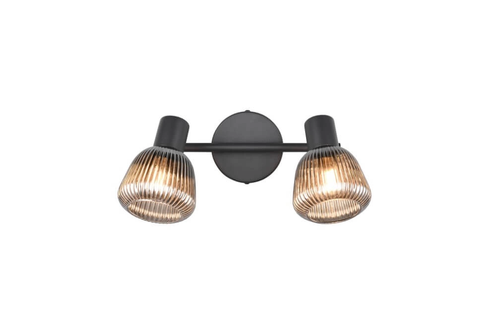 Dubbele plafondlamp Tarifa met geribbeld glas Trio 4017807615838