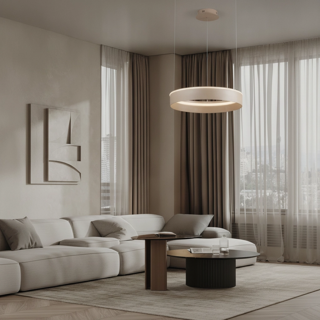 Moderne hanglamp Olivia zand bruin Ø 60cm