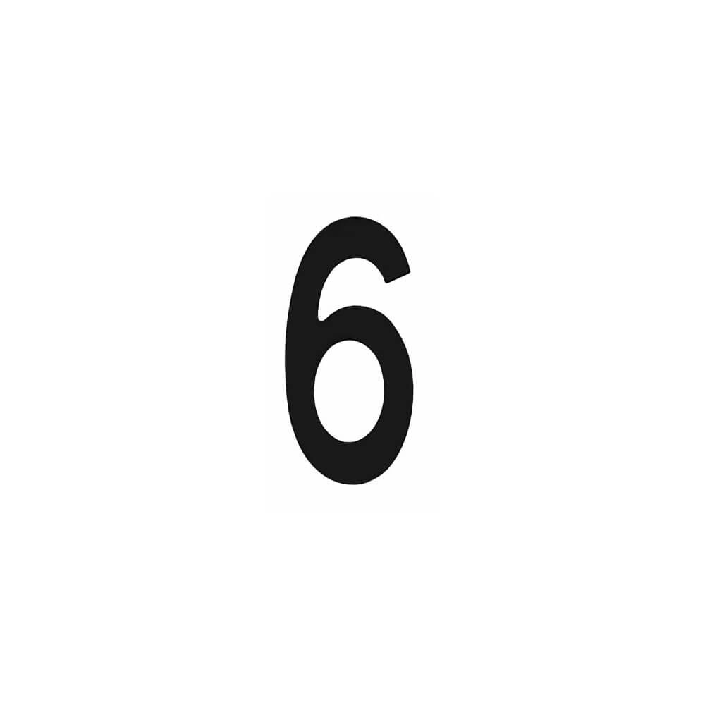 Huisnummer 6 Numbra zwart