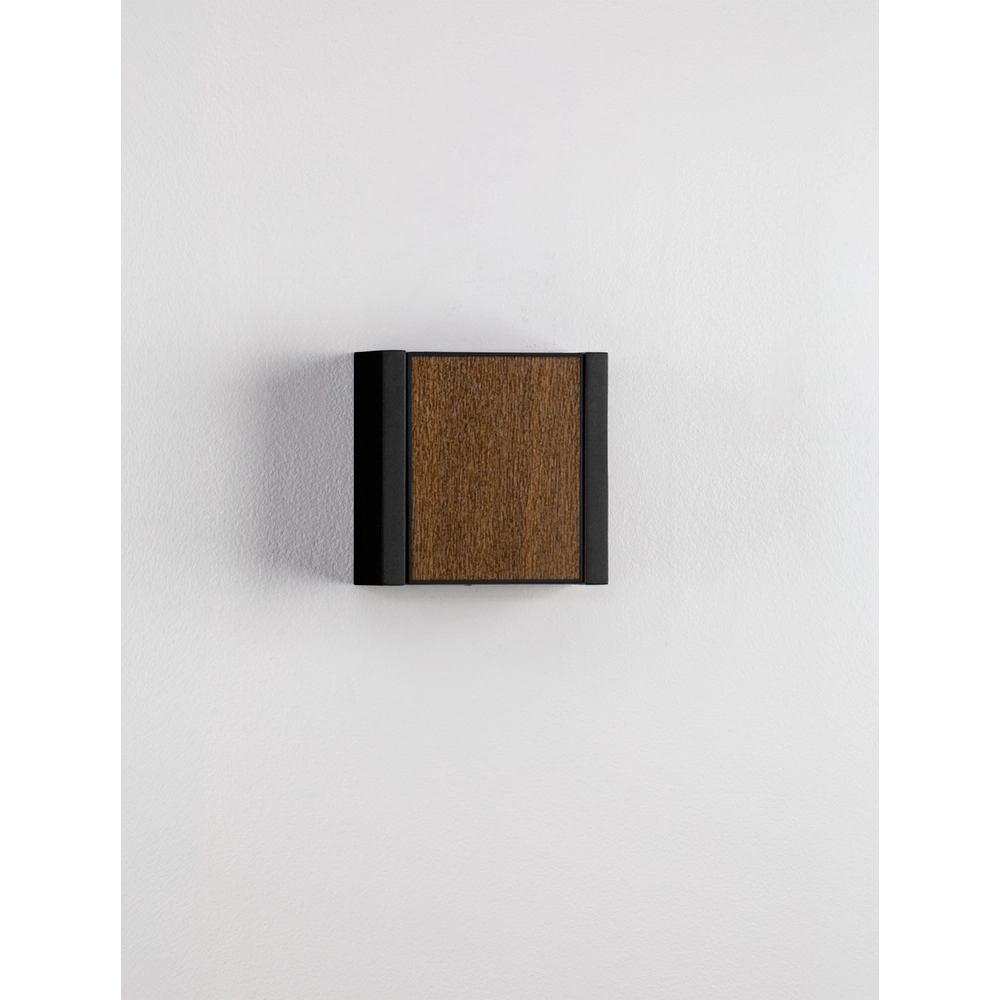 Wandlamp Kioo zwart met hout Lyora 5212017478795