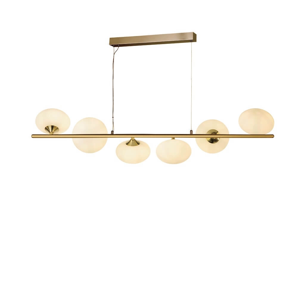 Gouden hanglamp Pebble 6-lichts