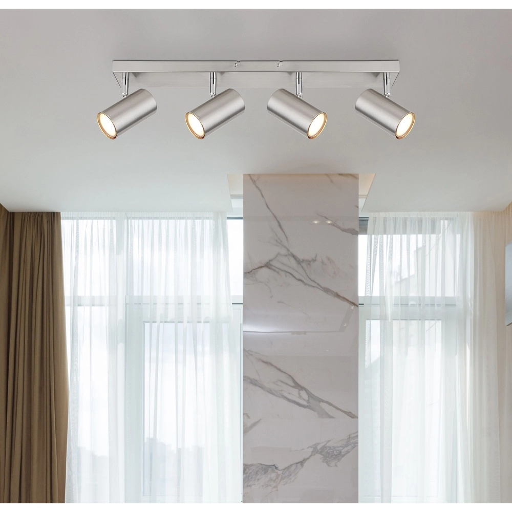 Plafondlamp 4-lichts Robby nikkel Globo 9007371433537