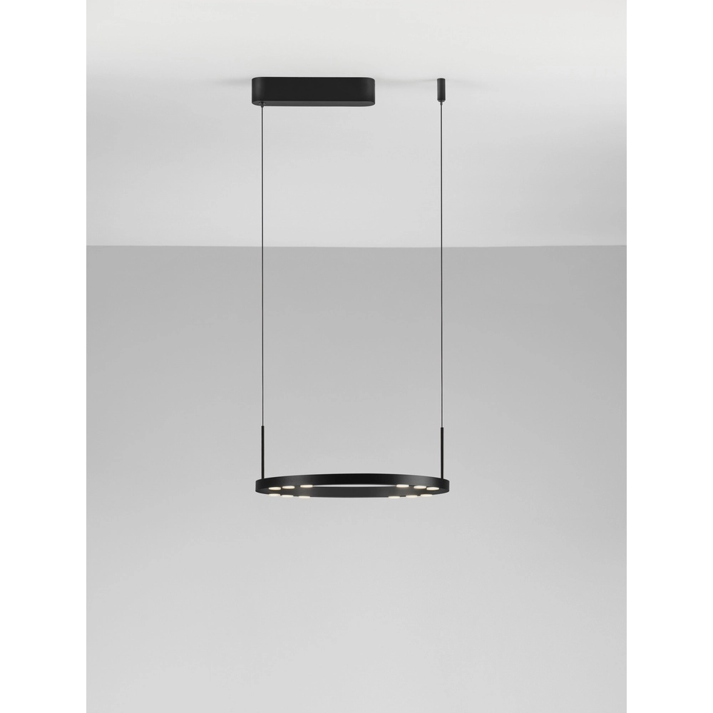 Strakke hanglamp Lunette zwart Ø 40cm Lyora 5212017465184