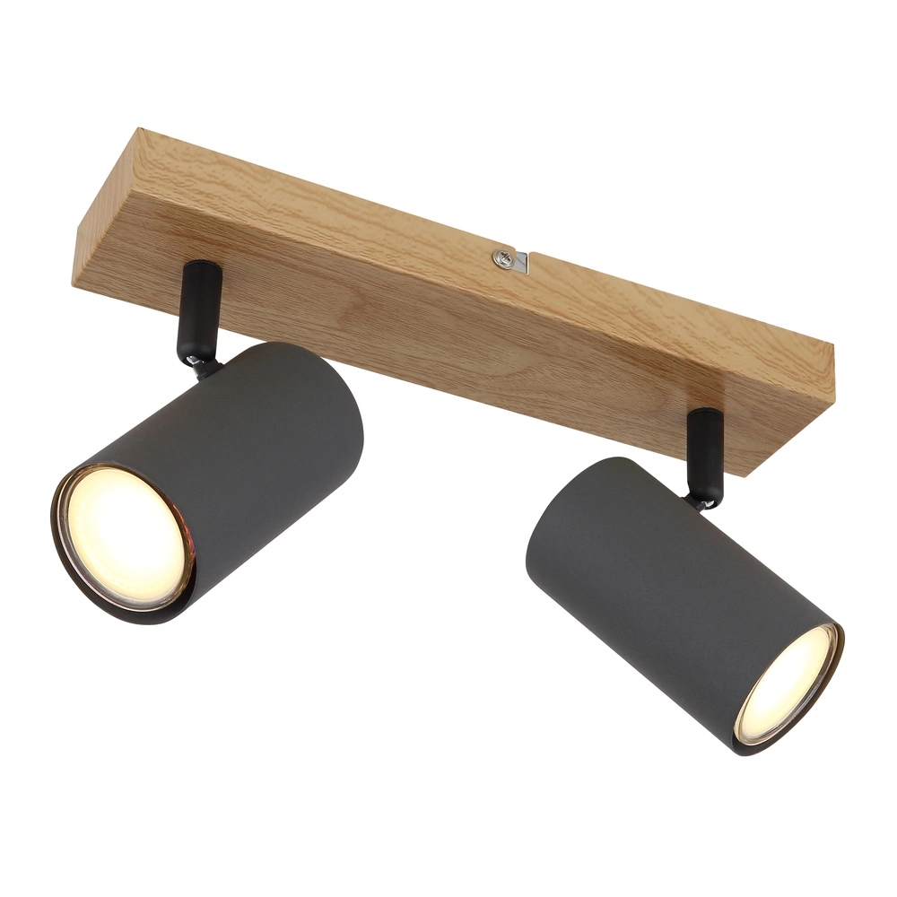 Plafondlamp 2-lichts Robby hout