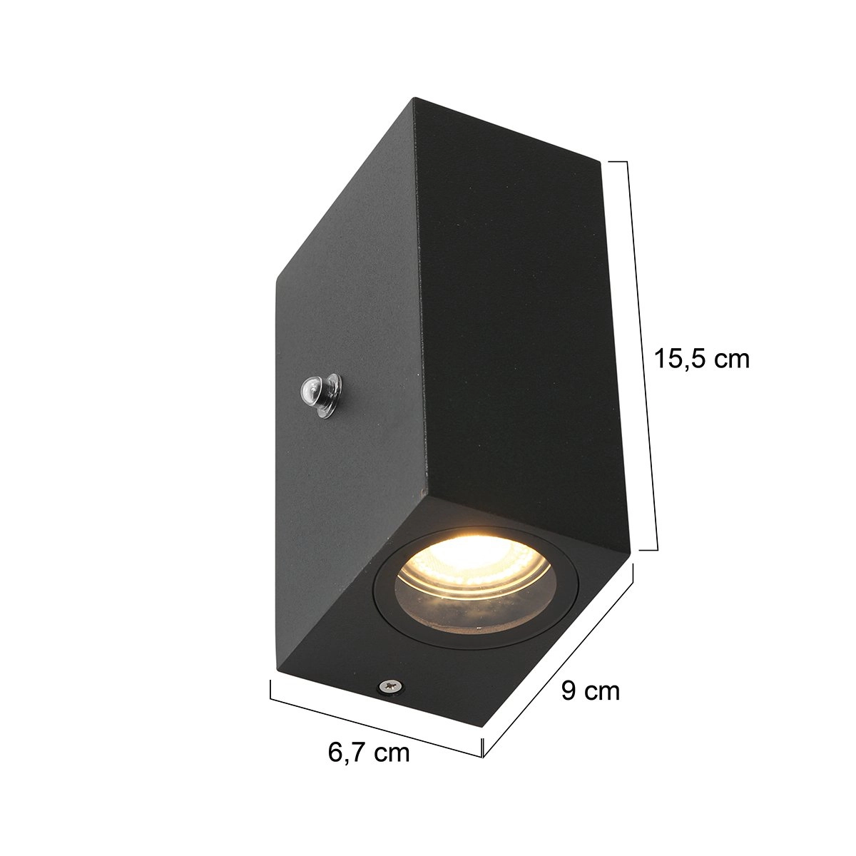 Vierkante wandspot Logan met schemersensor Steinhauer 8712746133226