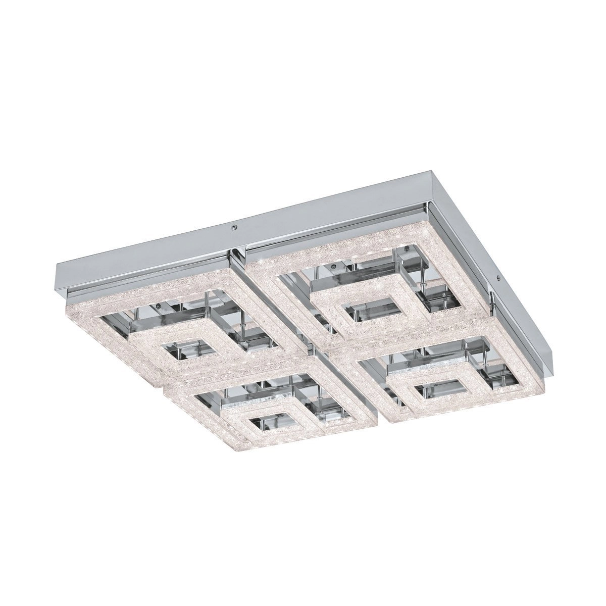 Led plafondlamp Fradelo 48w - 3000K - 52cm chroom met kristal