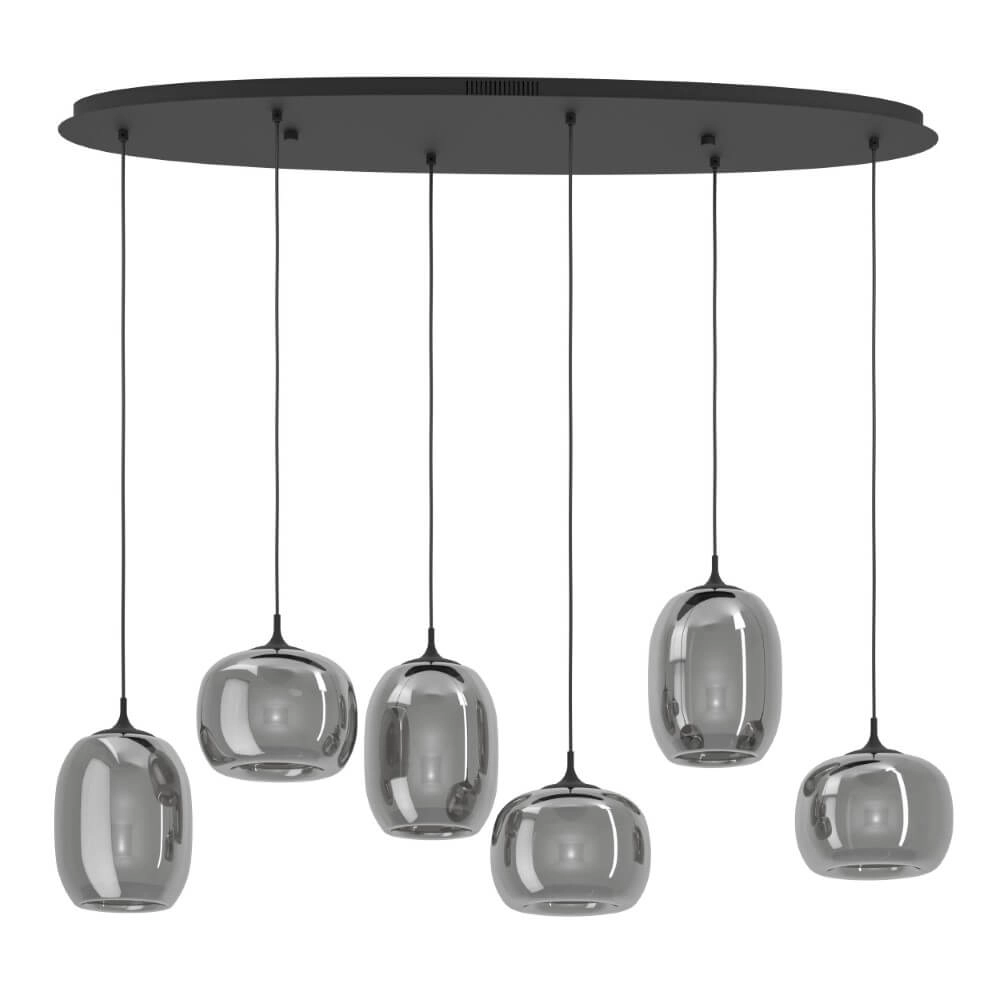 Zwarte hanglamp Larva met smoke glas