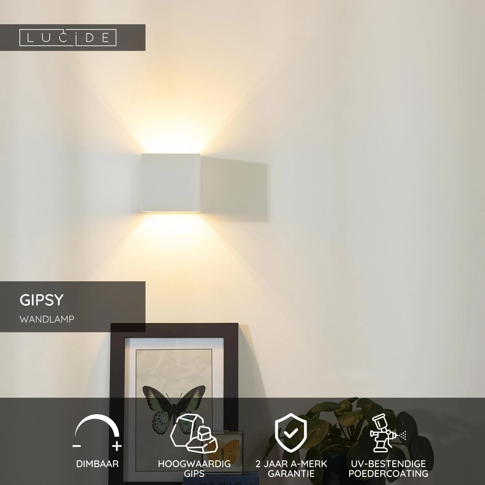 Wandlamp Gipsy vierkant Lucide 5411212351524