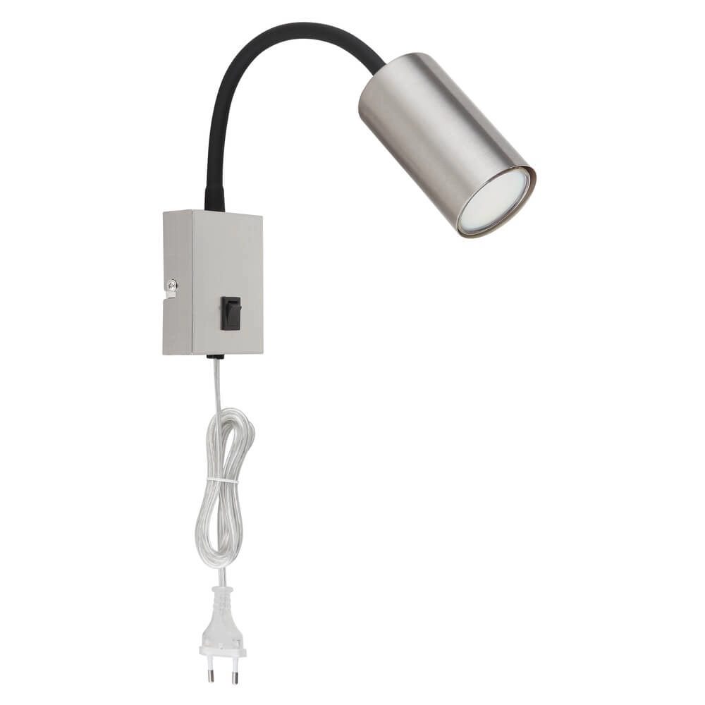 Zwarte wandlamp Robby met nikkel Globo 9007371439560