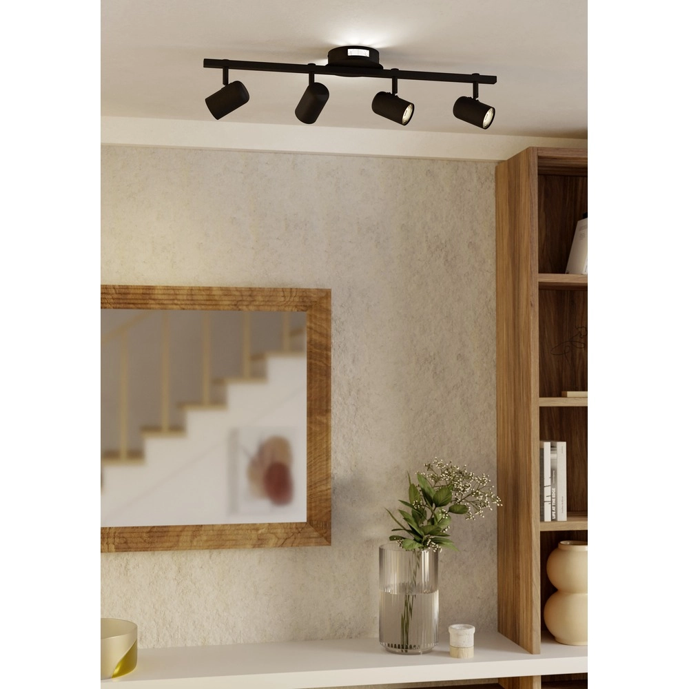 Opbouwspot Montemurro 4-lichts zwart Eglo 9008606392223
