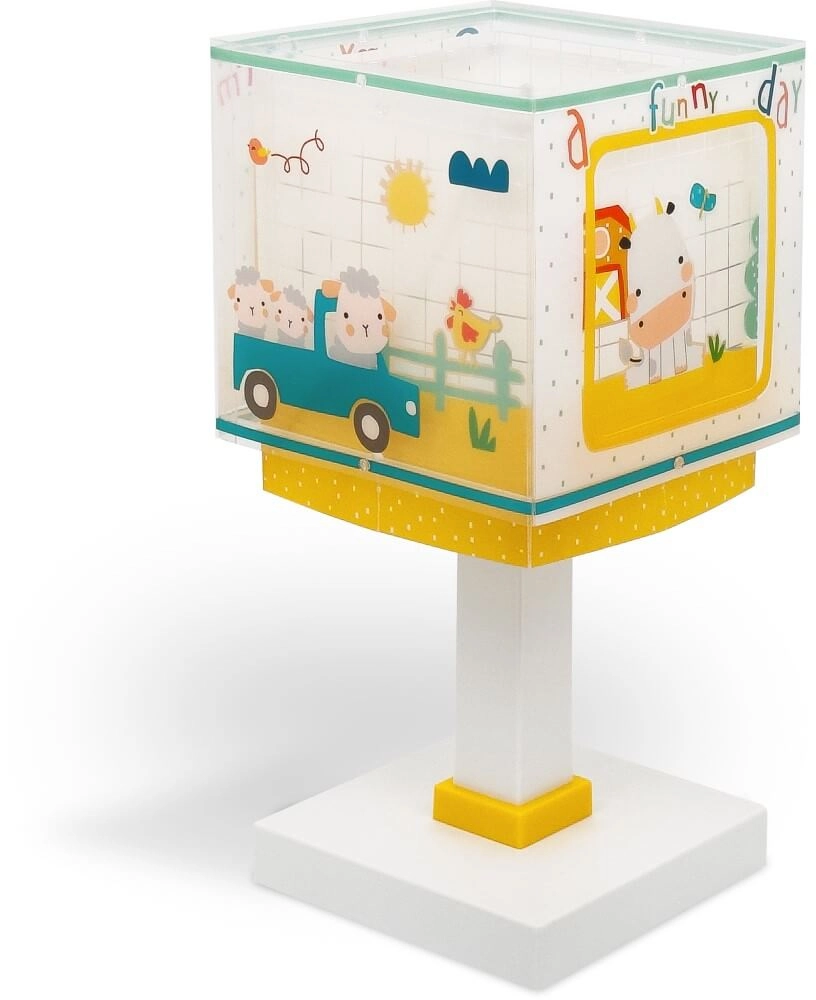 Kinderkamer tafellamp My Farm geel met wit