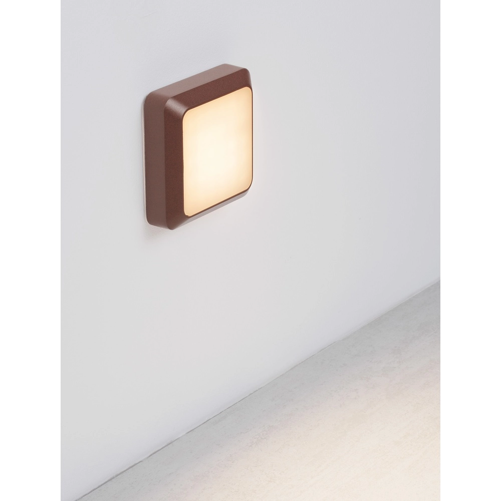 Vierkante wandlamp Appia roestbruin Lyora 5212017449597