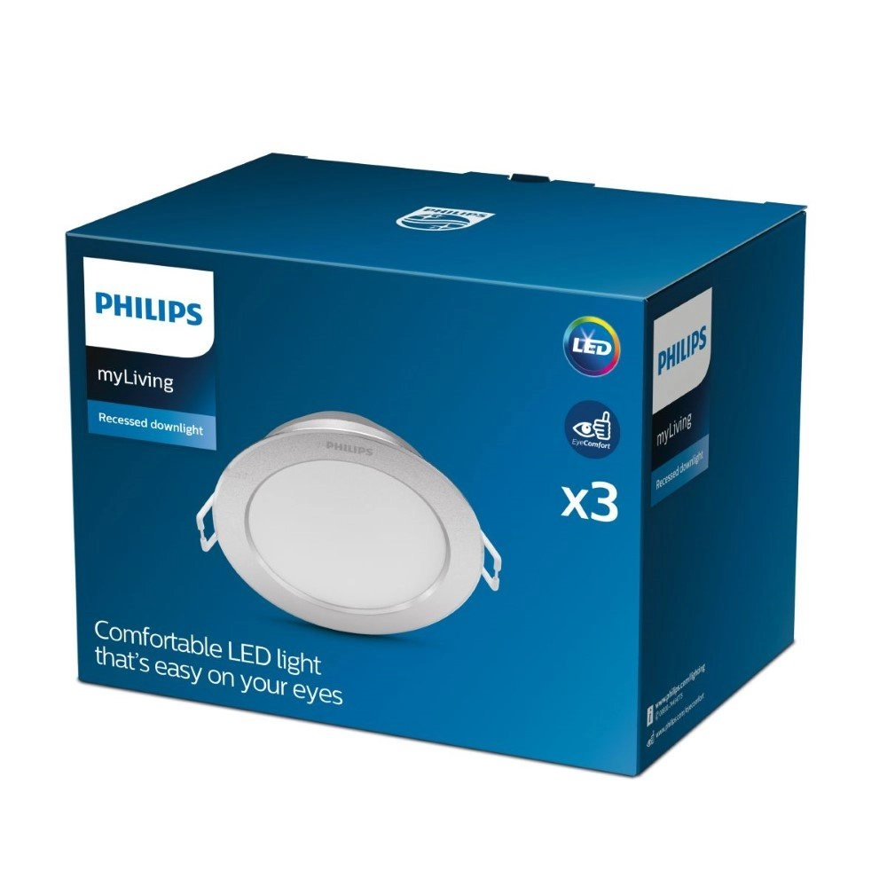 Set van 3 inbouwspots Diamond Ø 9,5cm Philips 8718699778095