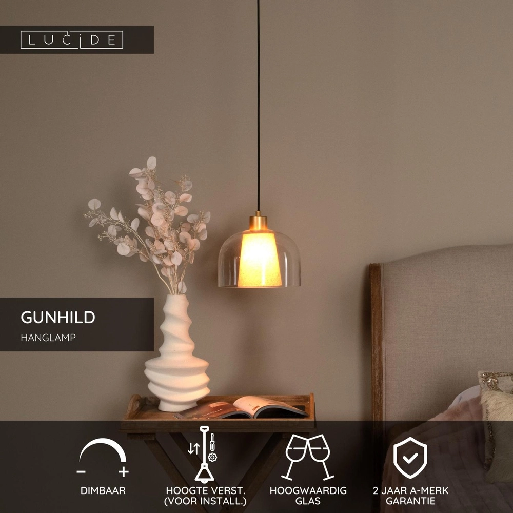 Design hanglamp Gunhild goud Lucide 5411212303349
