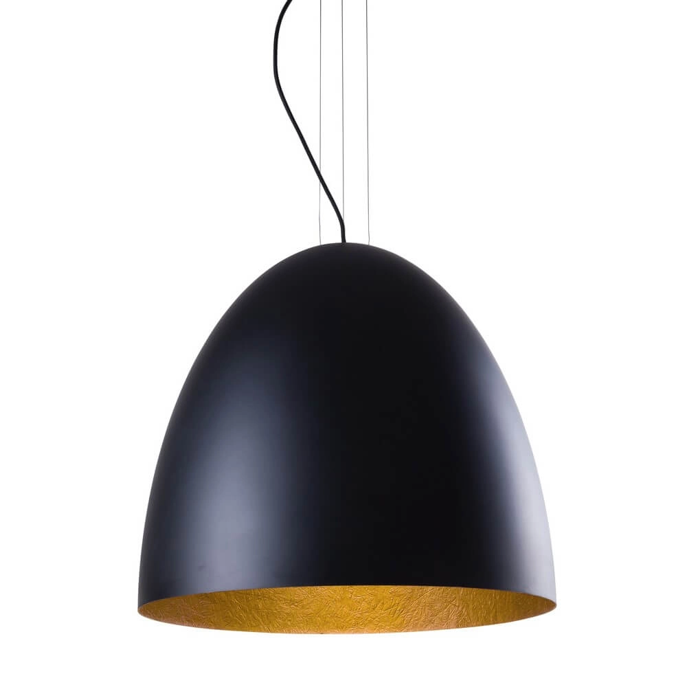 Zwarte hanglamp Egg L Ø 55cm