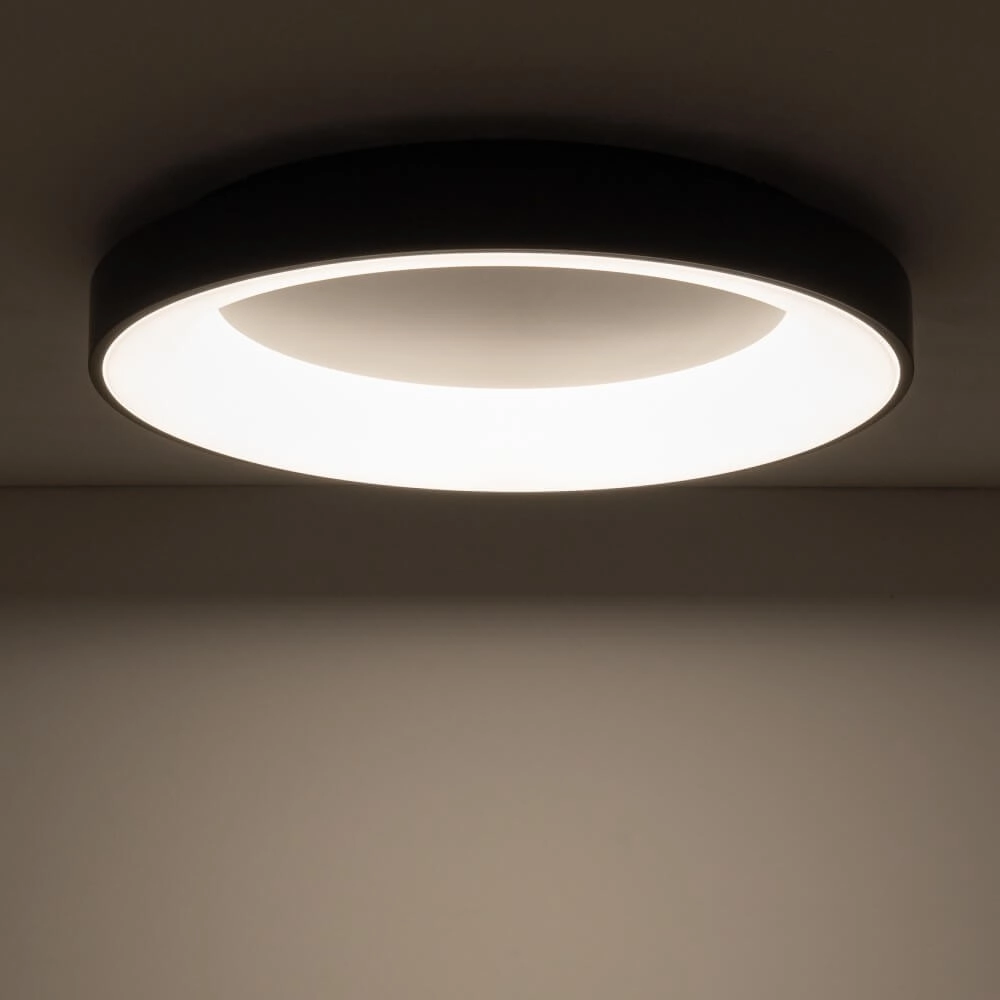 Ronde plafondlamp Nikki Round zwart Ø 60cm Lyora 5903139112086