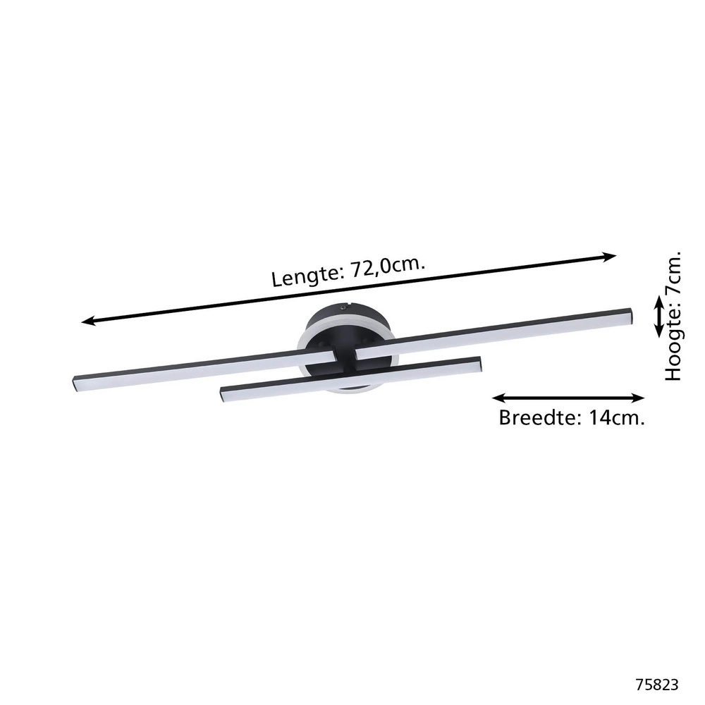 Design plafondlamp Vascella 1 zwart Eglo 9002759758233
