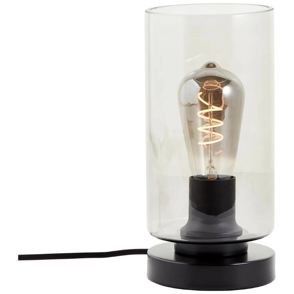 Tafellampje Mesmer zwart met smoke glas
