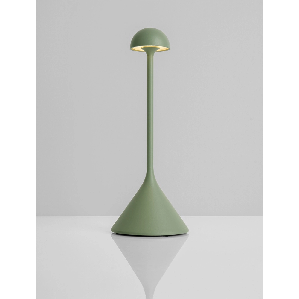 Tafellamp Dalt olijfgroen oplaadbaar met USB Lyora 5212017477057