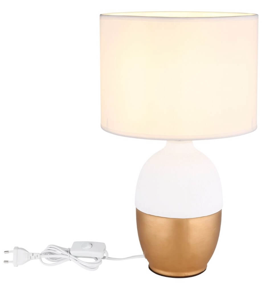 Gouden tafellamp Valentino met wit Globo 9007371432301