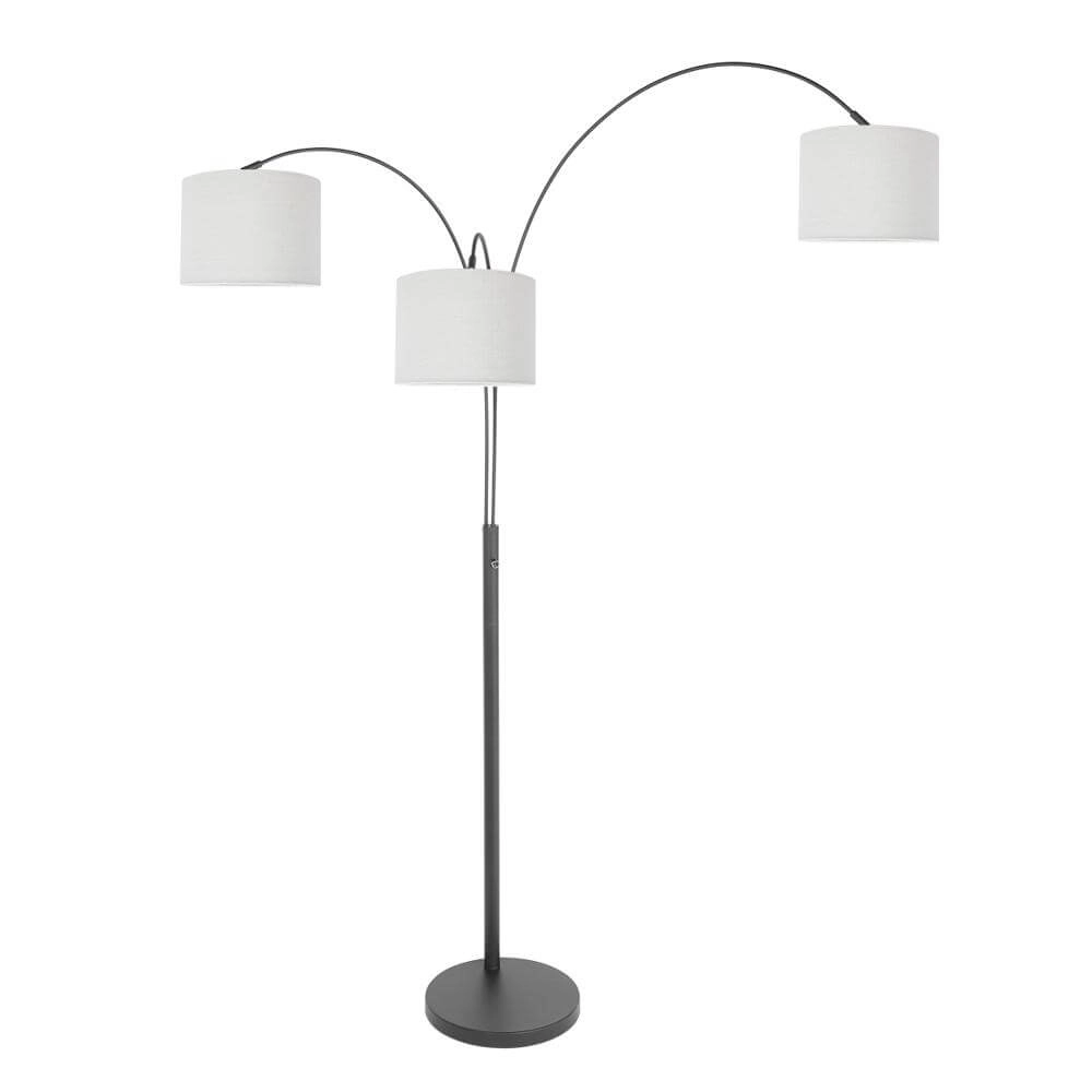 Vloerlamp Sparkled Light zwart met witte kappen Steinhauer 8712746173598