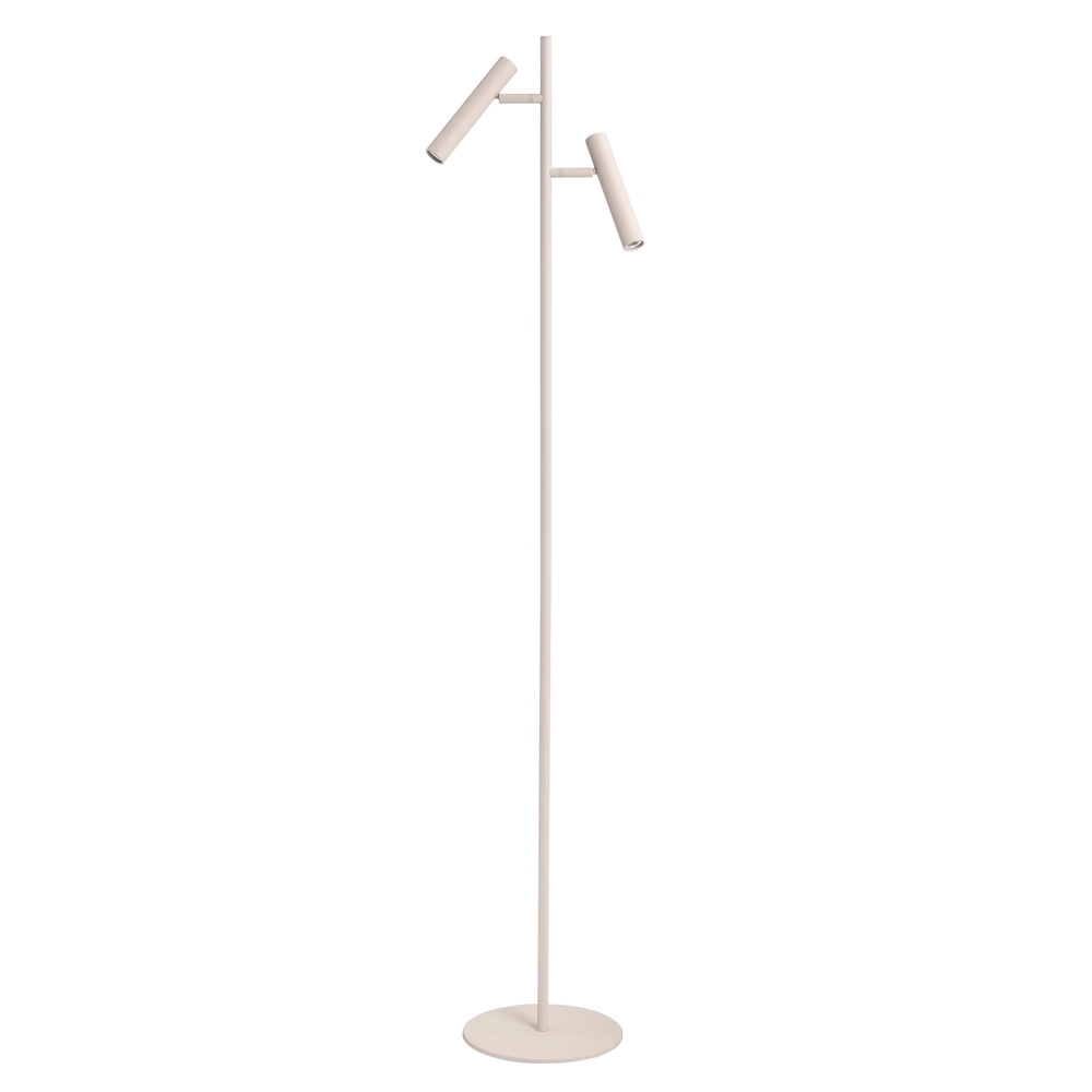 Design vloerlamp Piero zandkleurig 2-lichts