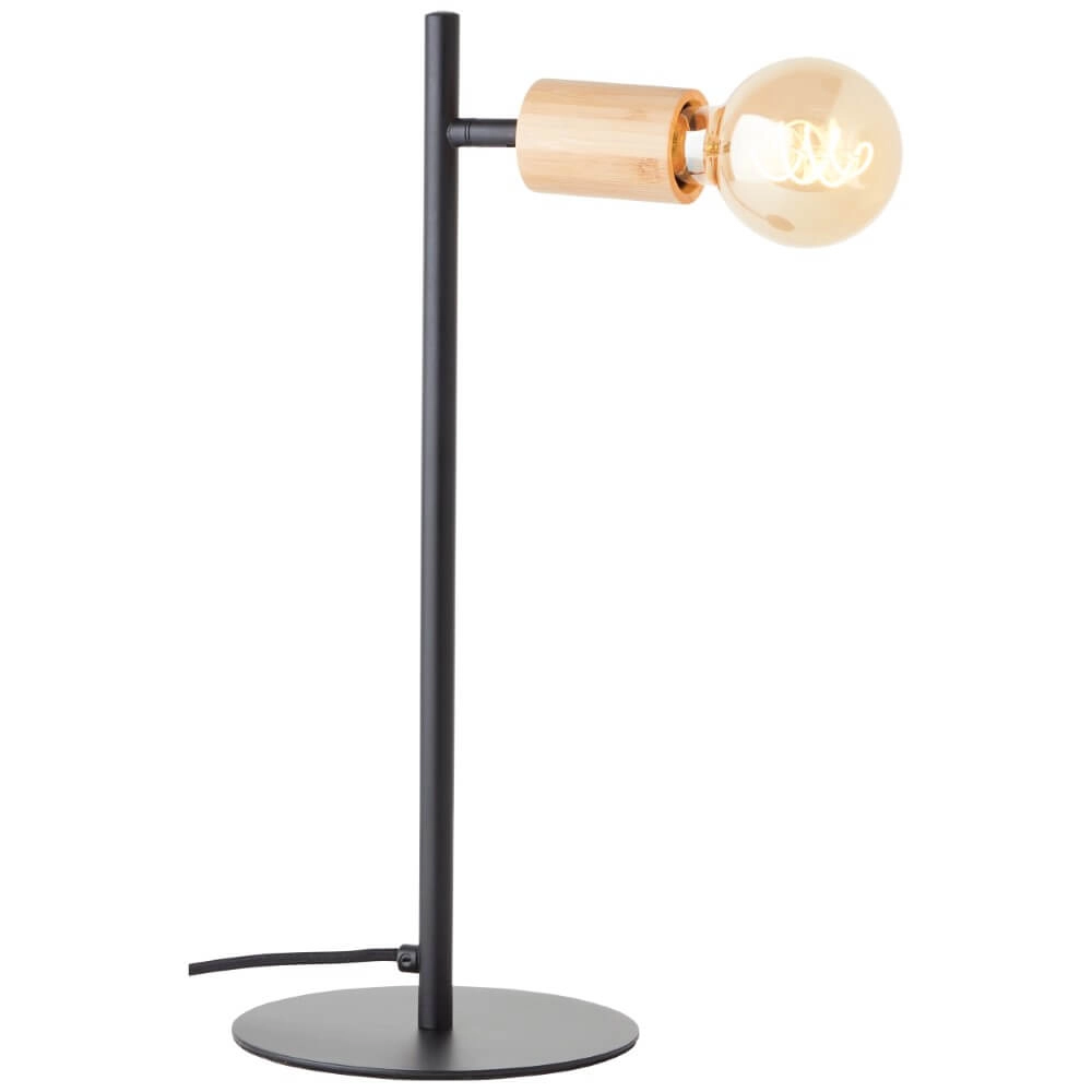 Wandlamp Benny zwart met hout Brilliant 4004353408397
