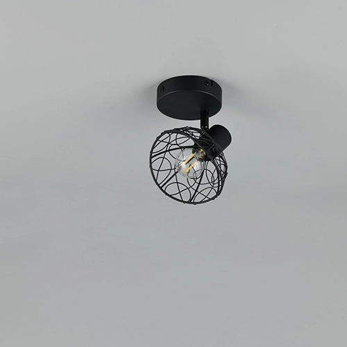 Plafondlamp Yako enkel zwart Trio 4017807670912