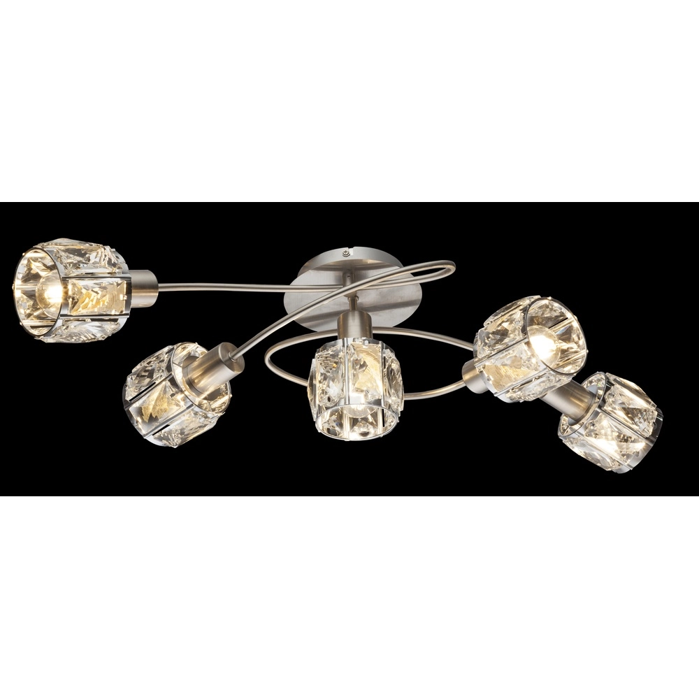 Plafondlamp Kris 5-lichts nikkel Globo 9007371369256