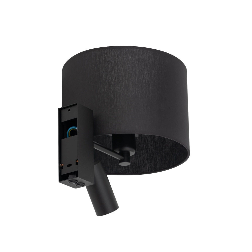 Zwarte wandlamp Lusso met schemerlampkap Lyora 5903139115216