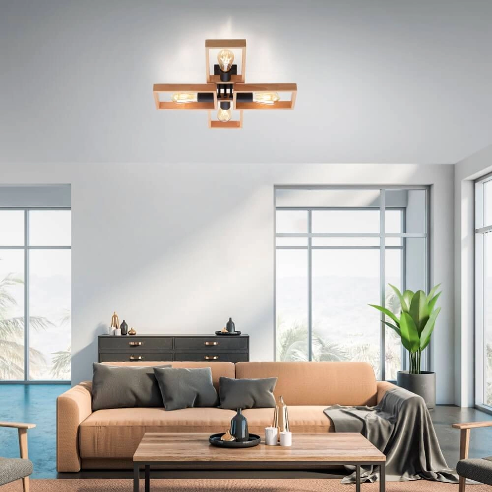Landelijke plafondlamp Franky 4-lichts Just Light 4043689967949