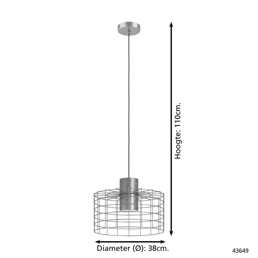 Grijze draadlamp Milligan Ø 38cm Eglo 9002759436490