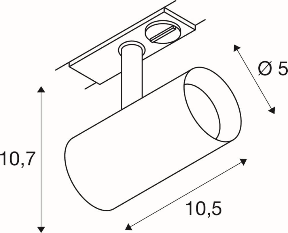 Led railspot Noblo 1-fase - wit - 2700K SLV 4024163281843