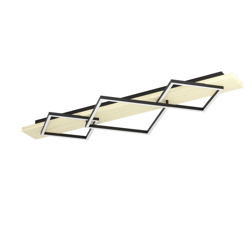 Plafondlamp Boyal zwart met hout