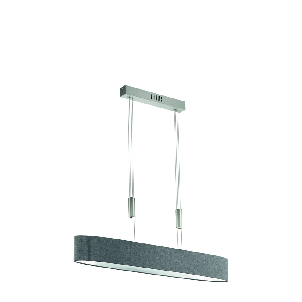 Ovale hanglamp Romao nikkel en chroom