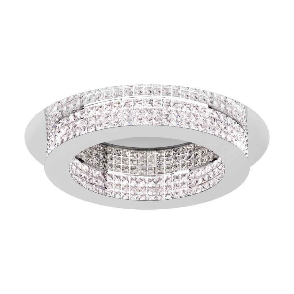Kristallen plafondlamp Principe 70 70cm metaalgrijs