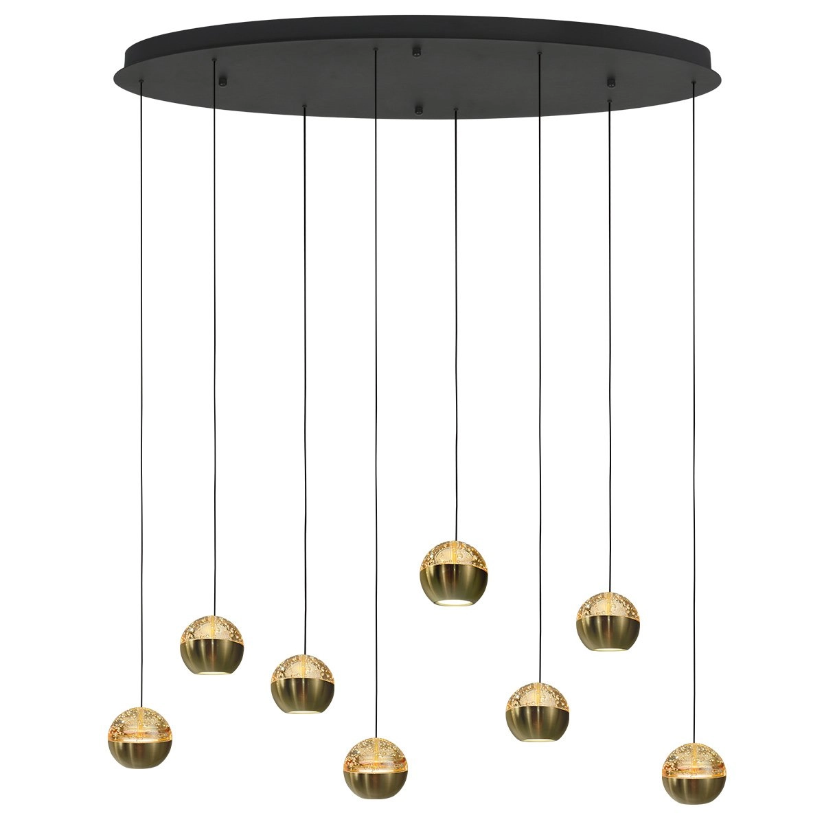 Ovale hanglamp Belluno 8-lichts led - messing Steinhauer 8712746183993