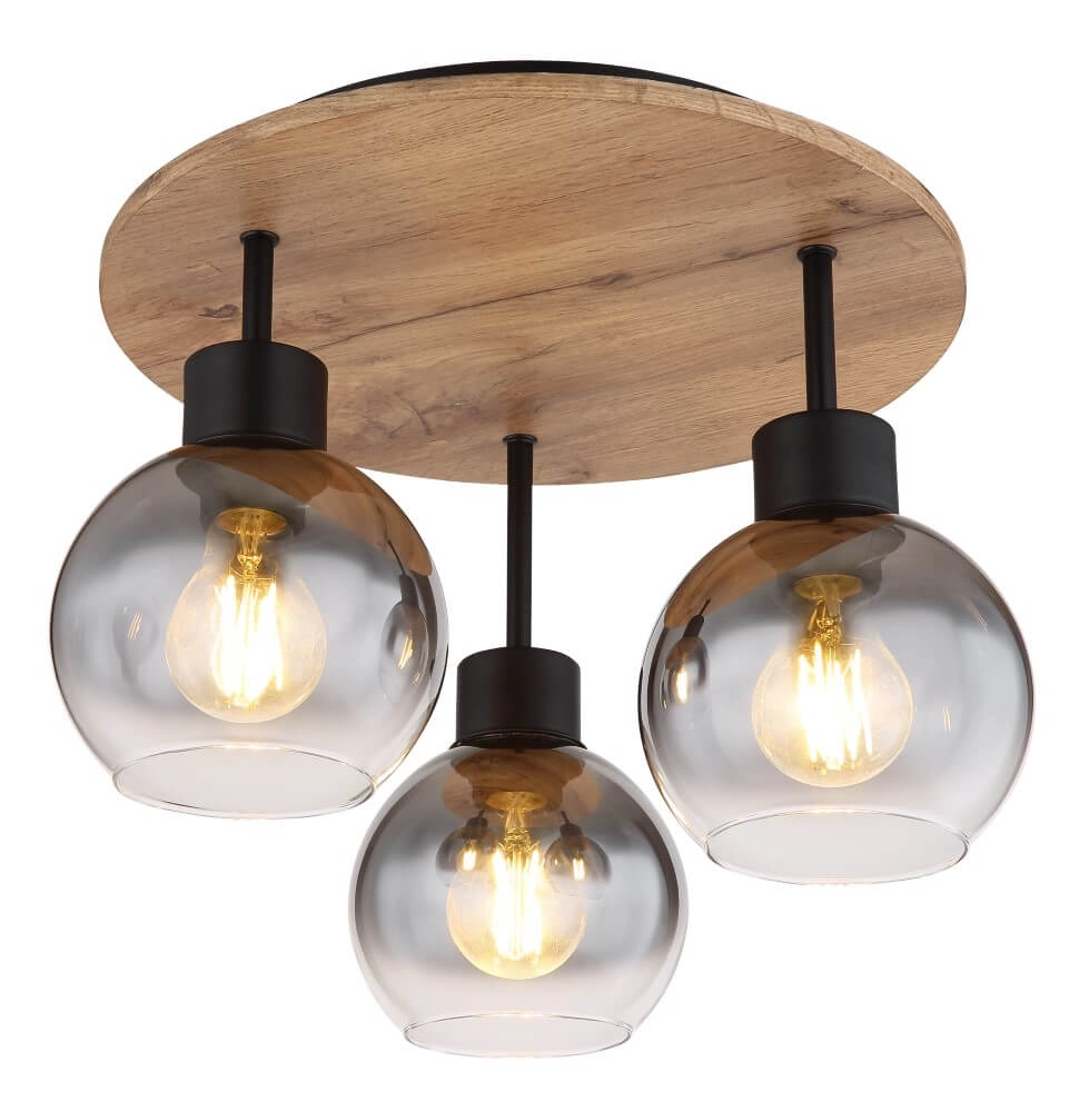 Landelijke plafondlamp Moitas 3-lichts rond