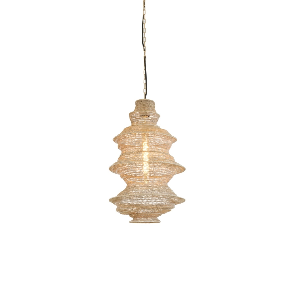 Metalen net hanglamp Nakisha Ø 31cm - zand Light & Living 8717807694999
