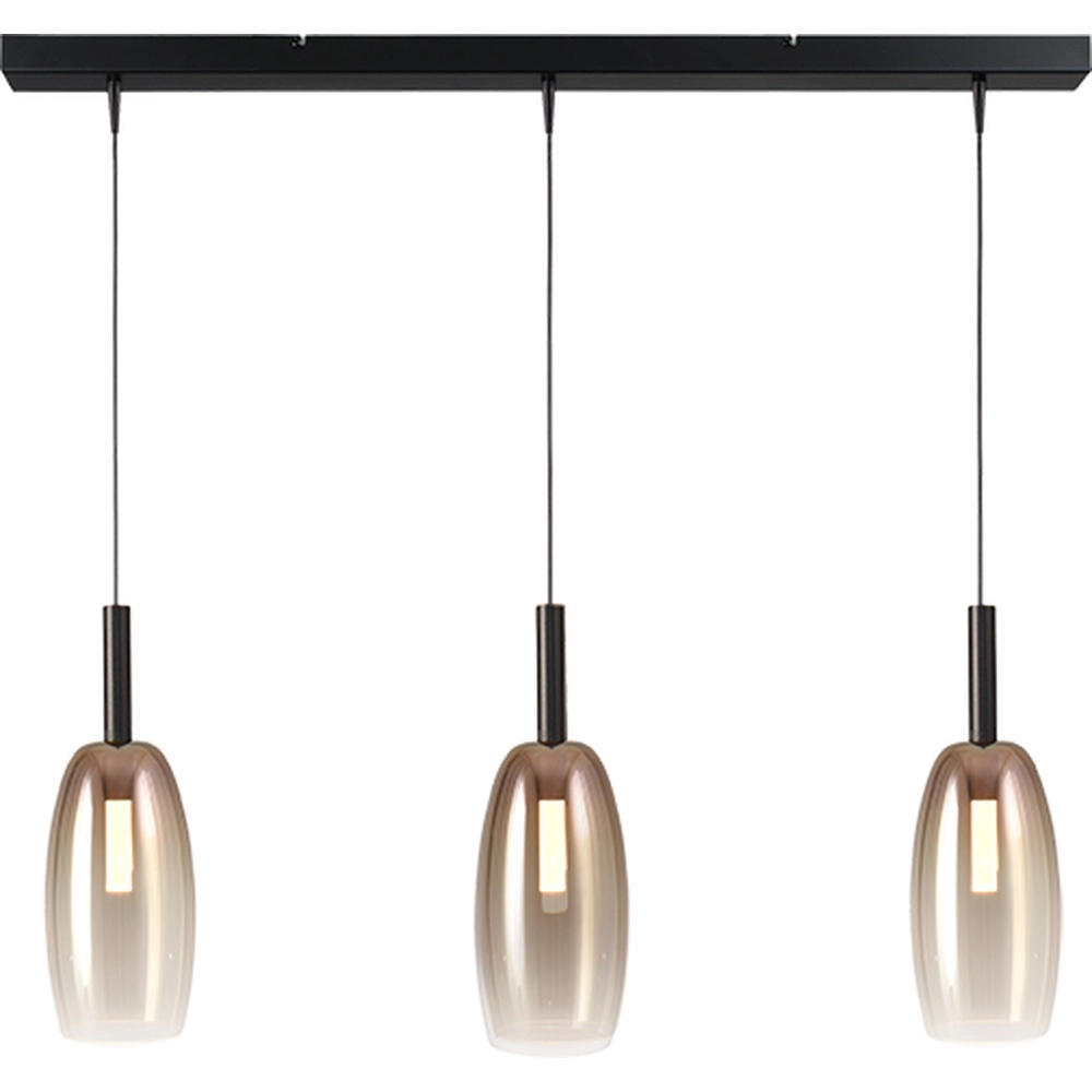 3L hanglamp Ø 11,5cm Lido Olive met gold-fading glas
