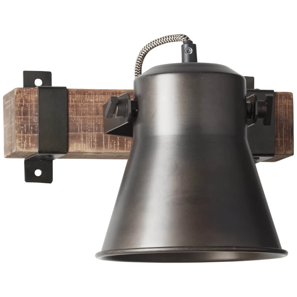 Wandlamp Decca zwart met bruin Brilliant 4004353361432