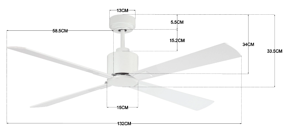 Witte plafondventilator Airfusion Climate I Ø 132cm Beacon 9333509087977