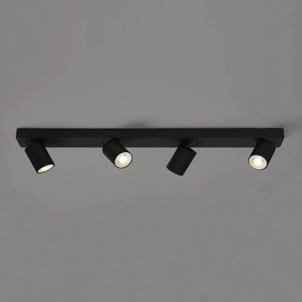 Plafondlamp Moon 4 rechthoekig zwart Lyora