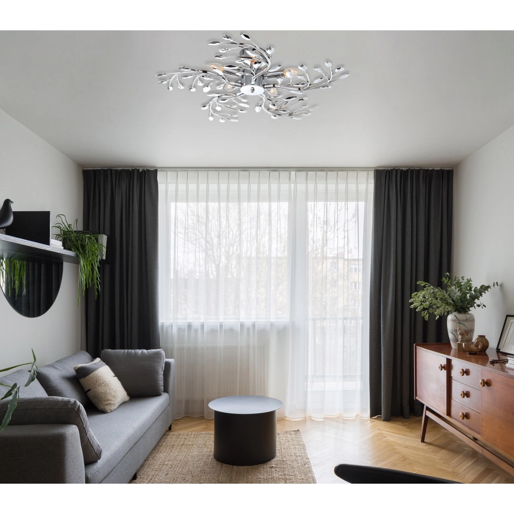 Plafondlamp Flash chroom Ø 65cm Globo 9007371210121