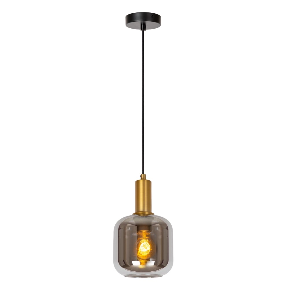 Hanglamp Joanet Ø 16cm goud met smoke glas