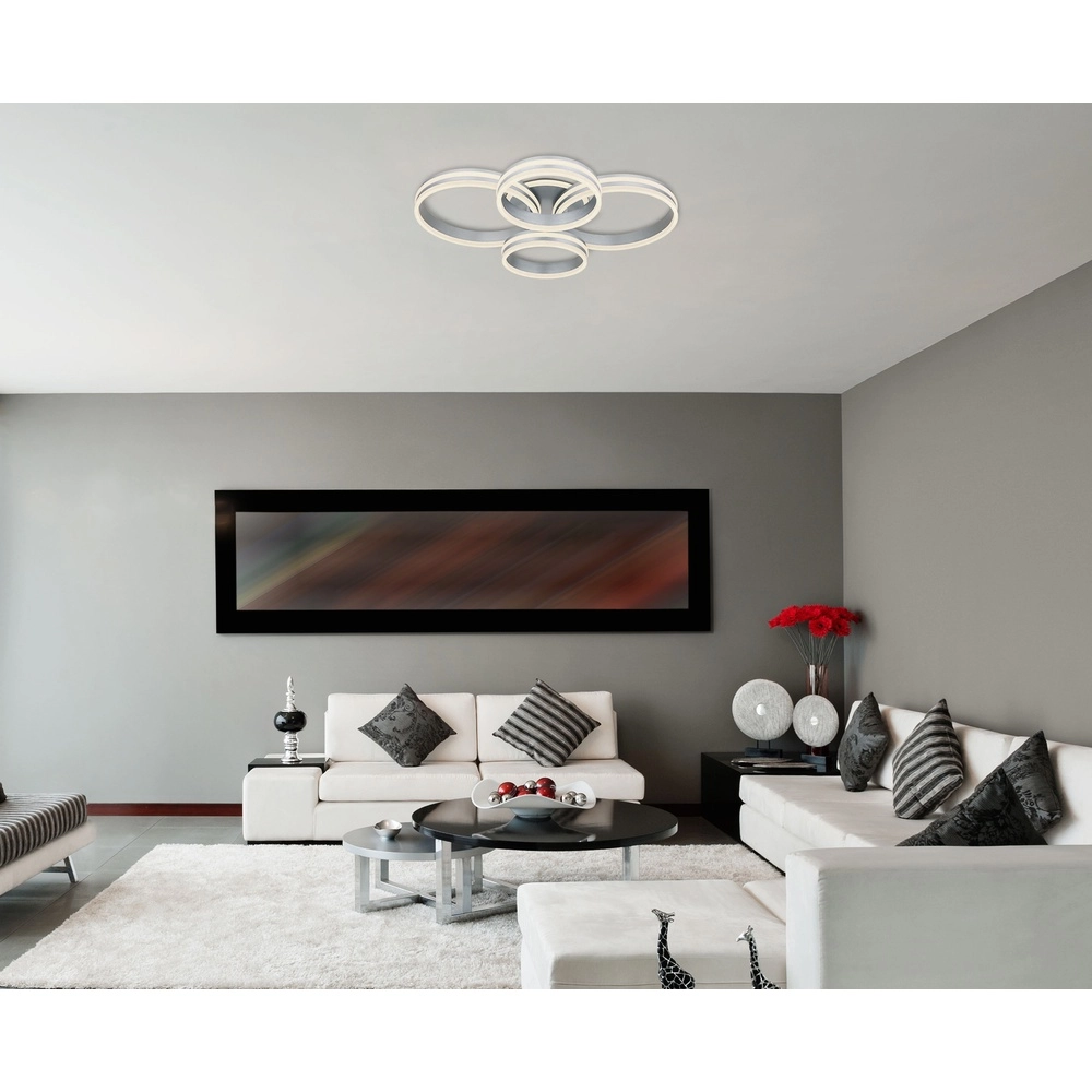 Plafondlamp Rubio grijs 4 ringen Globo 9007371419913