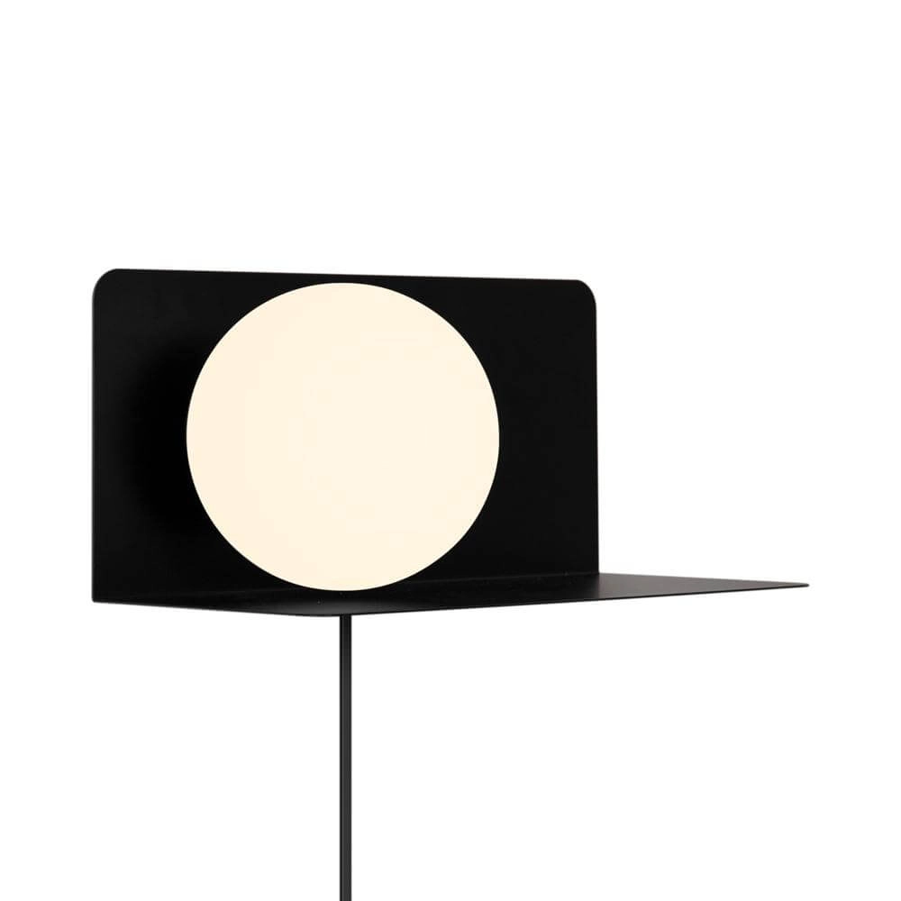 Muurlamp met bol Lilibeth zwart