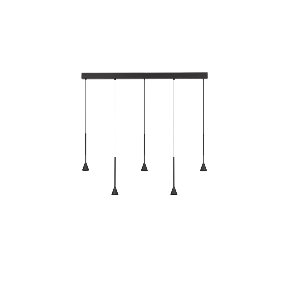 Hanglamp Net recht 5-lichts zwart Lyora 5212017445315